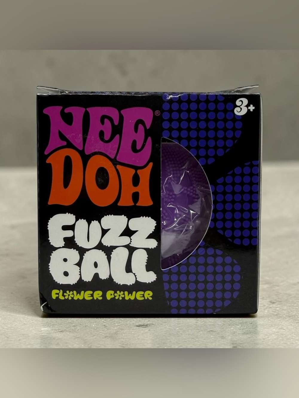 NeeDoh Fuzz Ball Flower Power Purple Velvet Sensory Stress Ball Toy Schylling